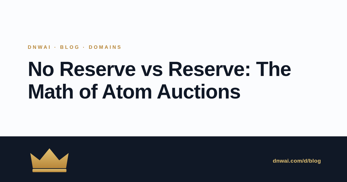 No Reserve vs Reserve: The Math of Atom Auctions