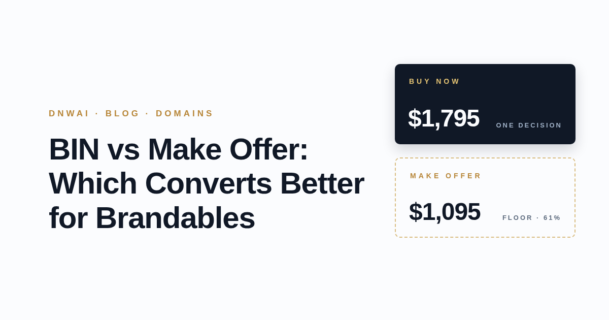 BIN vs Make Offer: Which Converts Better for Brandables