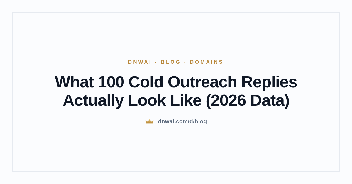 What 100 Cold Outreach Replies Actually Look Like (2026 Data)