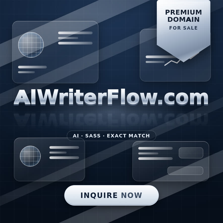 AIWriterFlow.com domain name for sale